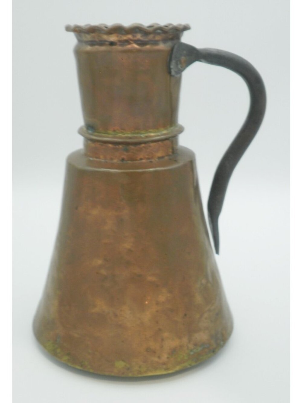Primitive Copper Hand Forged, Hand Hammered  Jug Pitcher Brutalist Rustic Décor